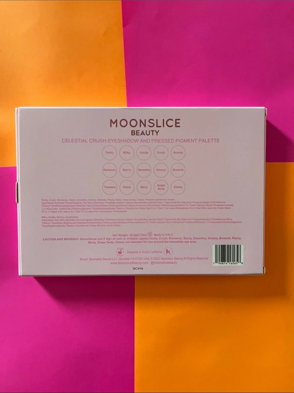 Moonslice Beauty Celestial Crush Eyeshadow & Pressed Pigment Palette Shimmer NIB